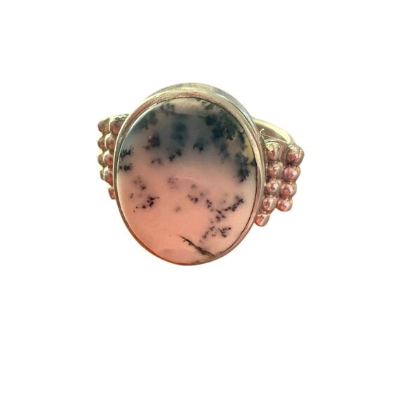 925 Sterling Silver & Stone Ring Size 6.5 - Picture 1 of 13